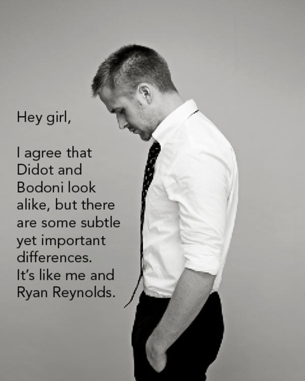 Ryan Gosling meme about typography. 